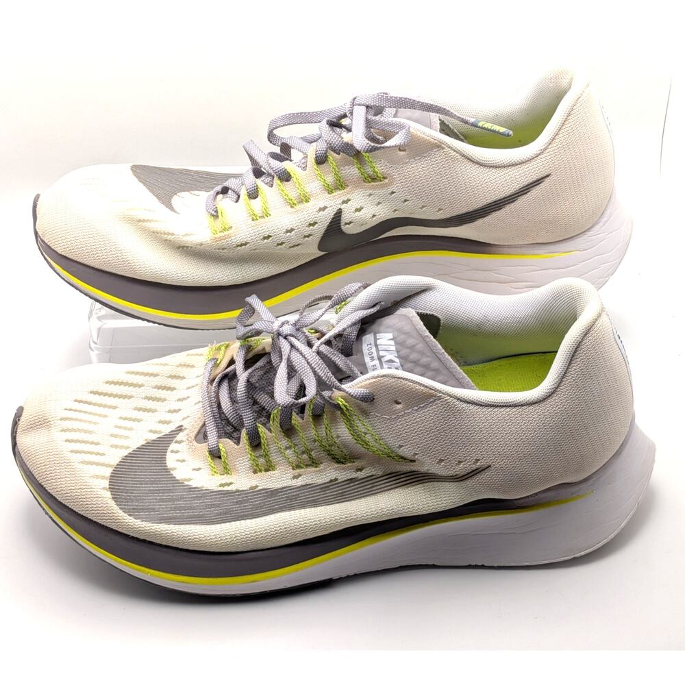 NIKE Zoom Fly Womens 9.5 White Gunsmoke Atmosphere Grey Running Shoes 2018